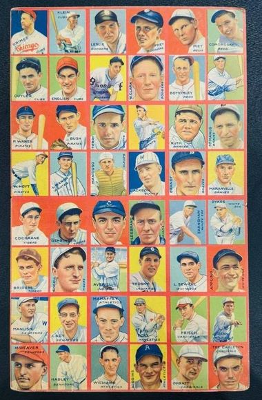 Rare 1935 Goudey Uncut Sheet with Babe Ruth Discovered in Old Trunk