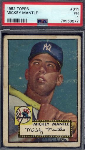 1952 Topps Baseball Partial Set Break Including Mickey Mantle Rookie A ...