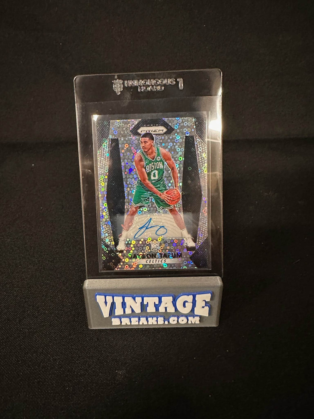 Jayson Tatum Rookie 2017 Prizm Disco Auto Pulled by Vintage Breaks