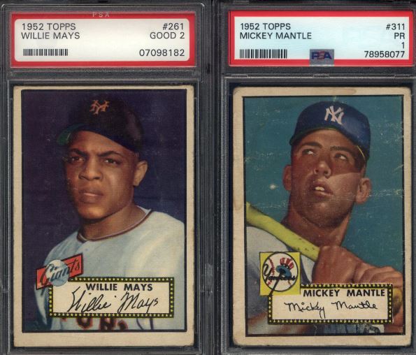 Mickey Mantle Rookie Card Highlights 1952 Topps Baseball Near Set Break