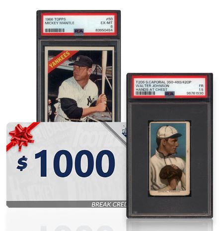 Mickey Mantle and Jackie Robison Topps Cards Highlight Baseball Greats Event Prizes