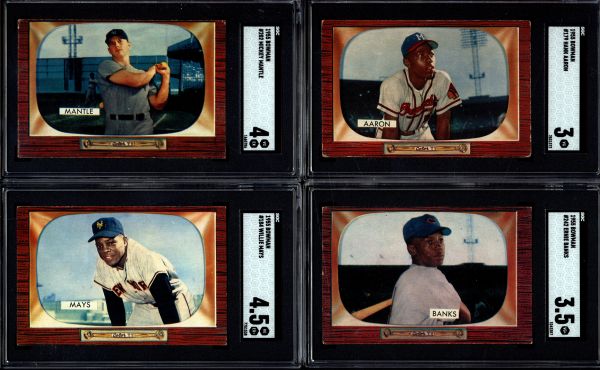 1955 Bowman Baseball Set Break Including Mickey Mantle Available