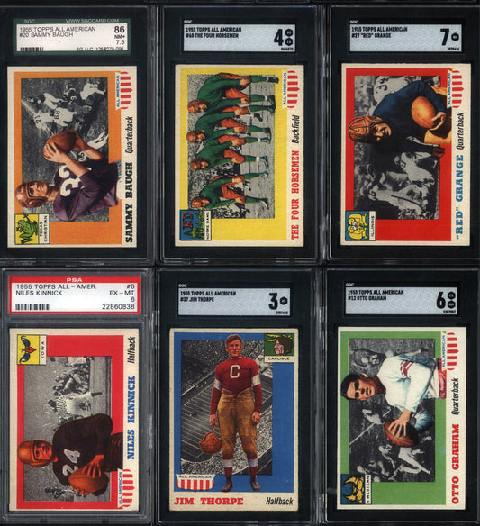 1955 Topps All American Set Break 100 Spot Random Card (Jim Thorpe SGC 3, The Four Horsemen SGC 4, Sammy Baugh SGC 7.5, Red Grange SGC 7, etc!)