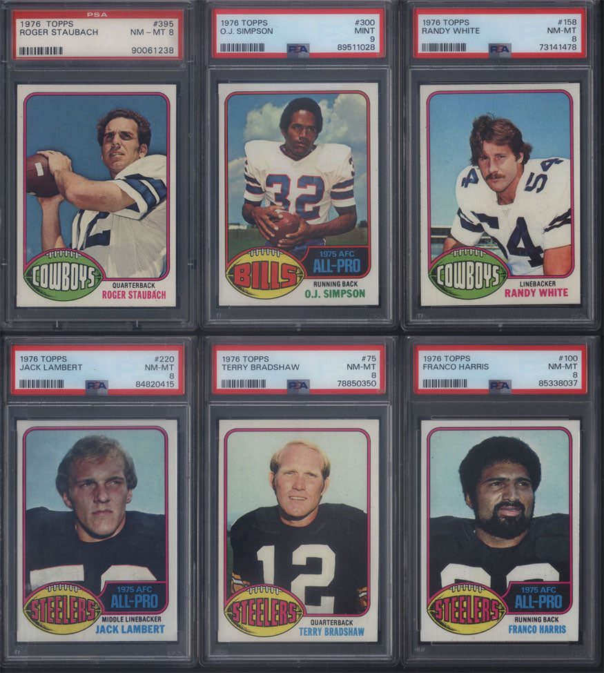 1976 Topps Football Set Break 528 Spot Random Card (Walter Payton Rookie PSA 8, OJ Simpson PSA 9, Terry Bradshaw PSA 8, etc!)