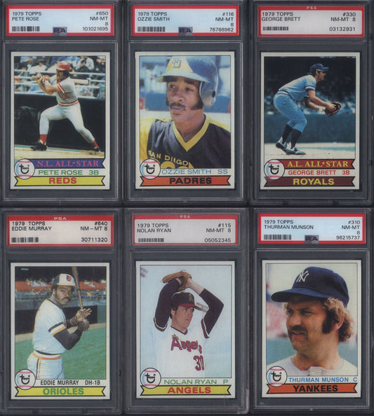 1979 Topps Baseball Set Break 726 Spot Random Card (Ozzie Smith Rookie PSA 8, Nolan Ryan PSA 8, Pete Rose PSA 8, etc!)