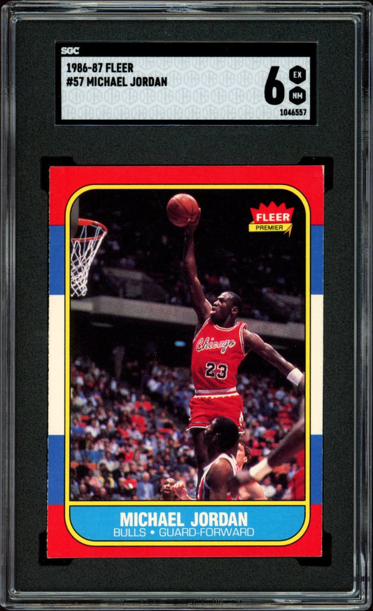 1986 Fleer Basketball Set Break With Stickers 143 Spot Random Card (Michael Jordan Rookie SGC 6, Michael Jordan Rookie Sticker ISA 6, Dominique Wilkins Rookie SGC 7, etc.!)