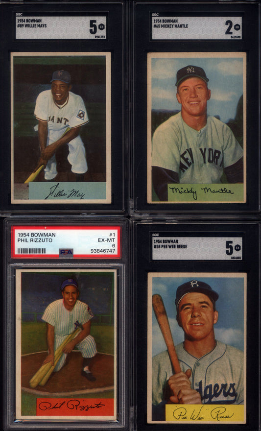 1954 Bowman Baseball Set Break 224 Spot Random Card (Mickey Mantle SGC 2, Willie Mays SGC 5, etc!)