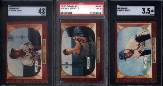 1955 Bowman Baseball Set Break 320 Spot Random Card (Mickey Mantle PSA 3, Hank Aaron 2nd Year SGC 4, etc!)