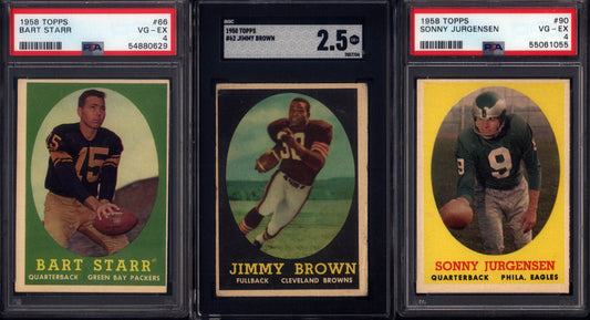 1958 Topps Football Set Break 132 Spot Random Card (Jim Brown Rookie SGC 2.5, Sonny Jurgensen Rookie PSA 4, Bart Starr 2nd Year PSA 4, etc!)